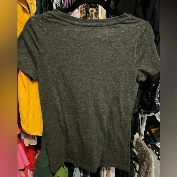 Gray Mossimo Tee with Gold Sparkle Threading - Picture 4 of 5